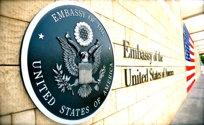 embassy logo outside
